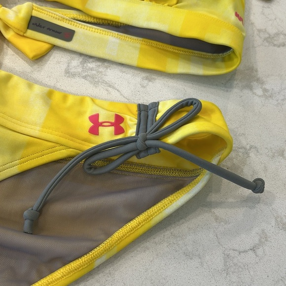Under Armour Vibrant Yellow Swimwear Set Bikini Medium Top Large Bottom UPF30 - Picture 9 of 12